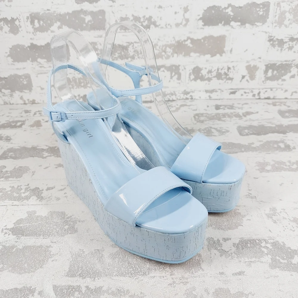 New MADDEN GIRL Theo-c Platform Wedge In Blue i730